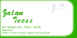 zalan tecsi business card